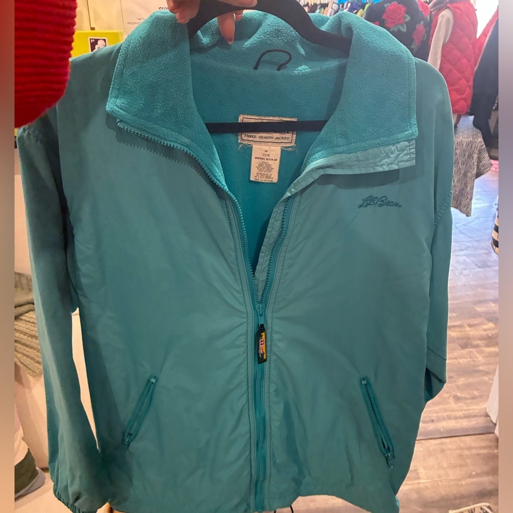 LLBean vintage teal three-season jacket women’s size M